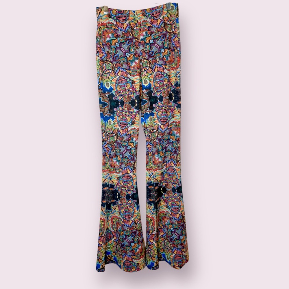 Colorful Patterned Boot Cut Flare Pants
